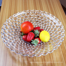 Haonai Goodquality glass plate, best fruit glass dish, round glass dessert plate